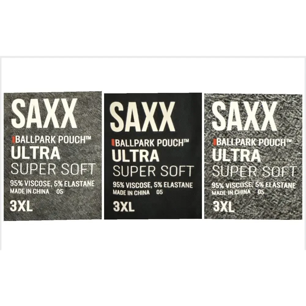 Saxx Boxer Briefs Mens 3XL Relaxed Fit Ultra Super Soft Ballpark Pouch Lot 3 NWT